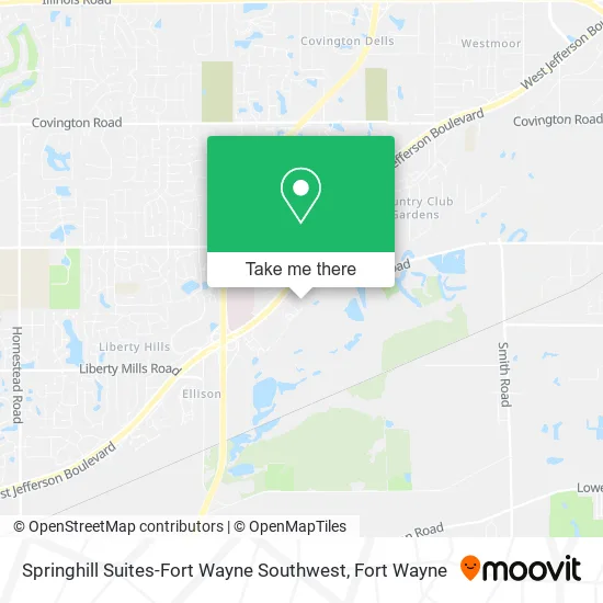 Springhill Suites-Fort Wayne Southwest map