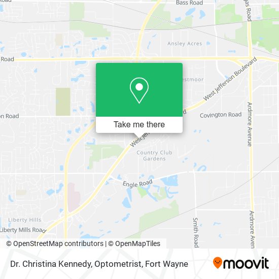 Dr. Christina Kennedy, Optometrist map