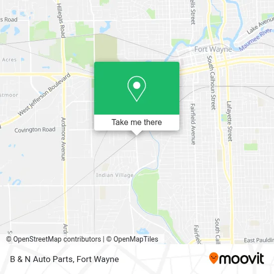 B & N Auto Parts map