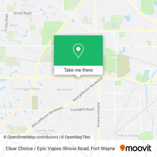 Mapa de Clear Choice / Epic Vapes Illinois Road