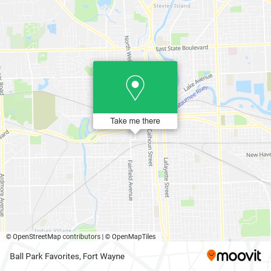 Ball Park Favorites map