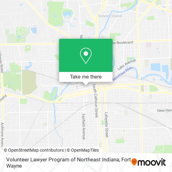 Volunteer Lawyer Program of Northeast Indiana map