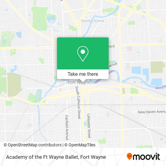 Academy of the Ft Wayne Ballet map