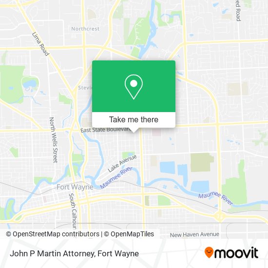 John P Martin Attorney map
