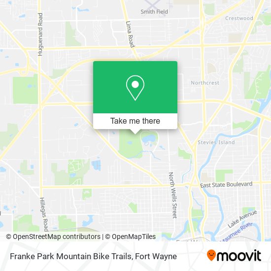 Franke Park Mountain Bike Trails map