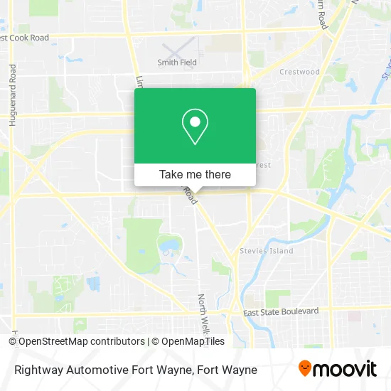 Rightway Automotive Fort Wayne map