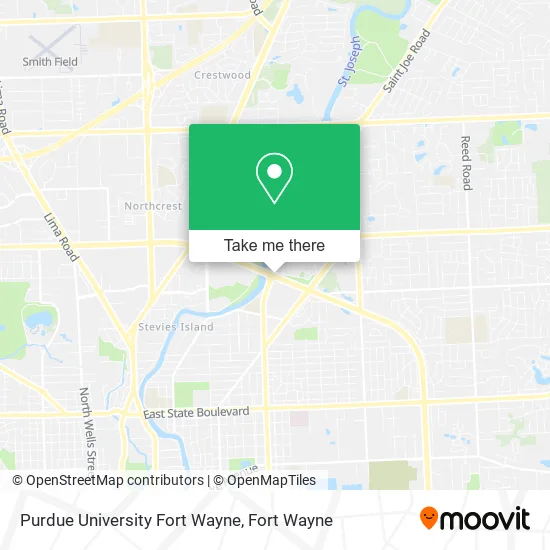 Mapa de Purdue University Fort Wayne