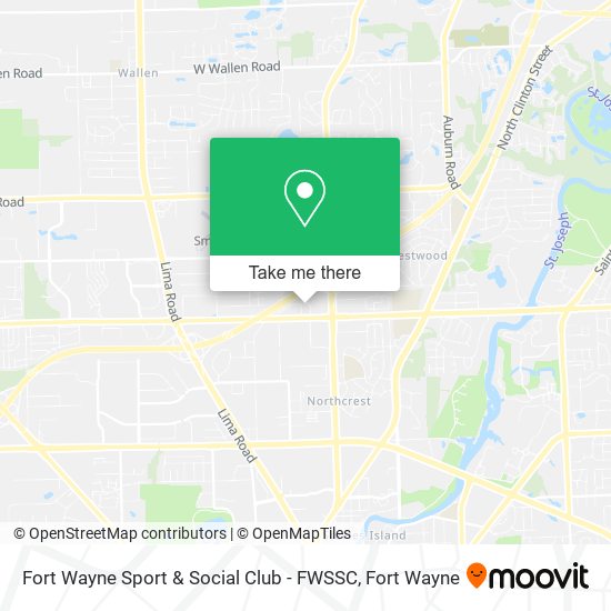 Fort Wayne Sport & Social Club - FWSSC map