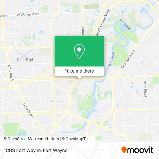 CBS Fort Wayne map