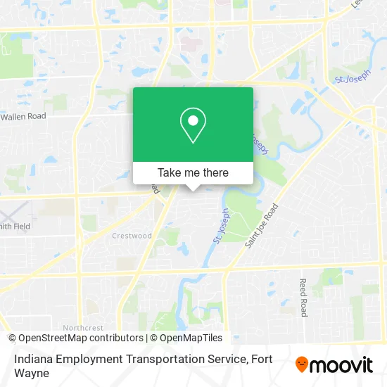 Indiana Employment Transportation Service map