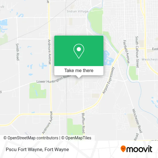 Pscu Fort Wayne map