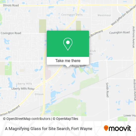 A Magnifying Glass for Site Search map