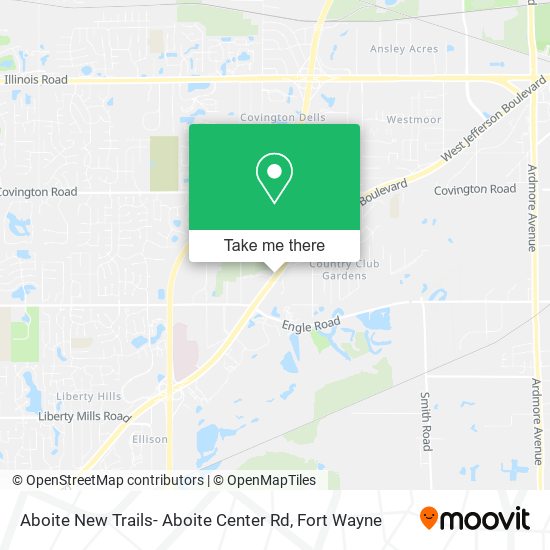 Aboite New Trails- Aboite Center Rd map