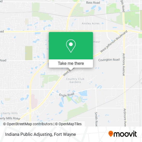 Mapa de Indiana Public Adjusting