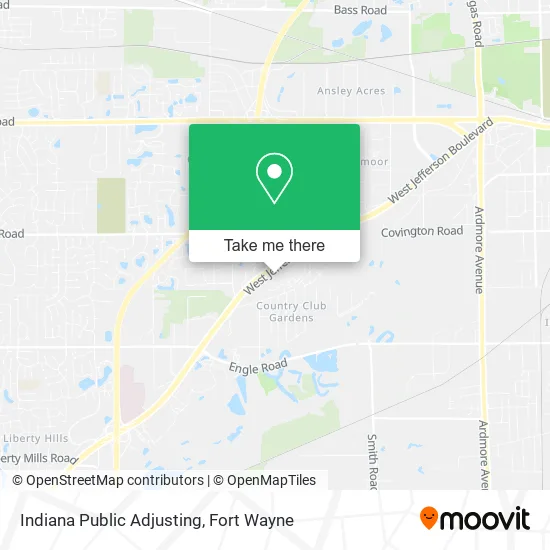 Indiana Public Adjusting map