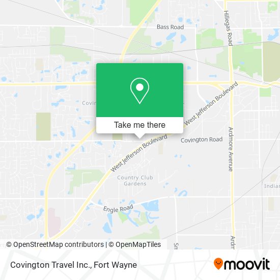 Covington Travel Inc. map
