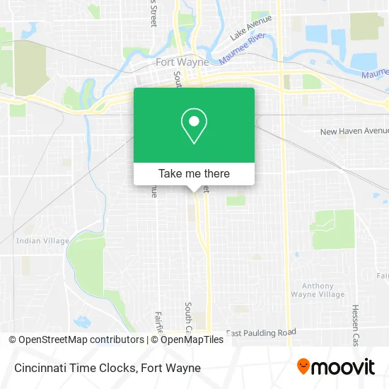 Cincinnati Time Clocks map