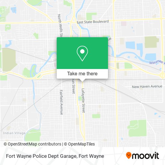 Fort Wayne Police Dept Garage map