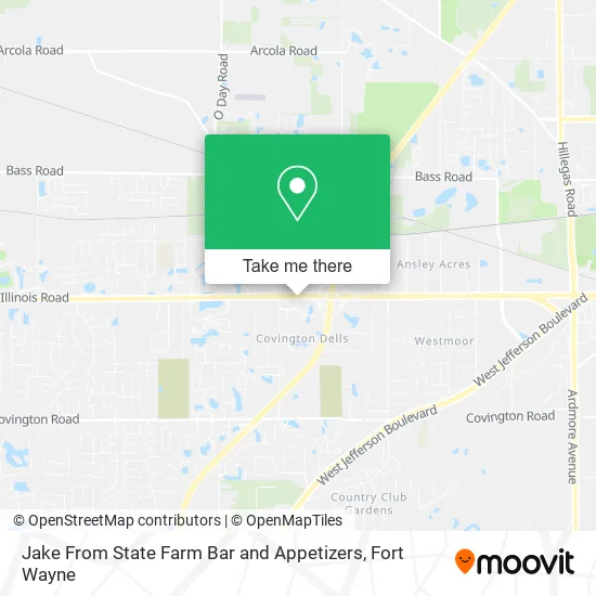 Jake From State Farm Bar and Appetizers map