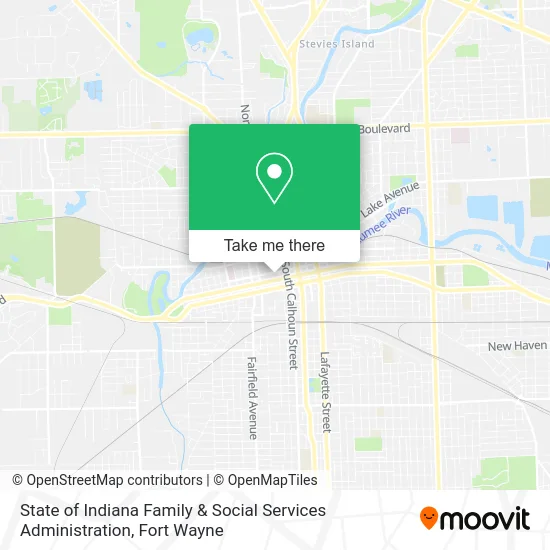 State of Indiana Family & Social Services Administration map
