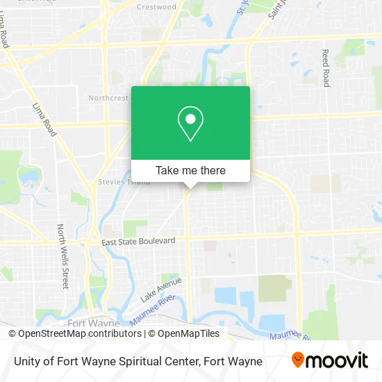 Unity of Fort Wayne Spiritual Center map