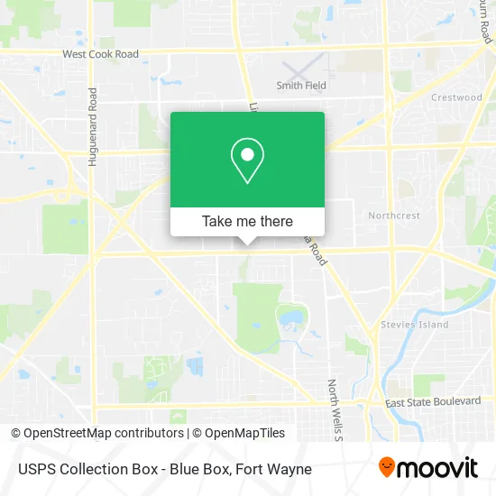 Mapa de USPS Collection Box - Blue Box