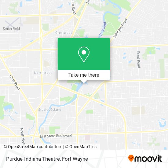 Purdue-Indiana Theatre map