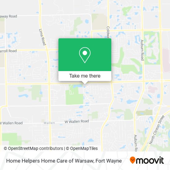 Mapa de Home Helpers Home Care of Warsaw