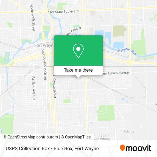 USPS Collection Box - Blue Box map
