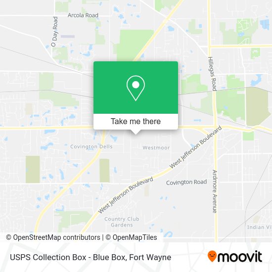 USPS Collection Box - Blue Box map