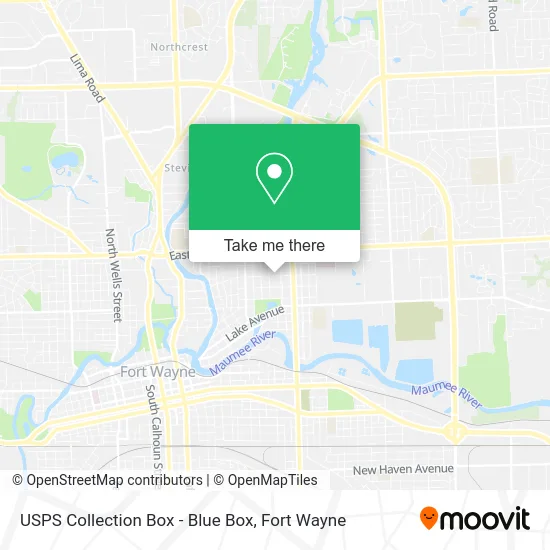 USPS Collection Box - Blue Box map
