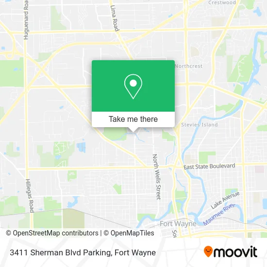 Mapa de 3411 Sherman Blvd Parking