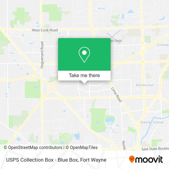 USPS Collection Box - Blue Box map