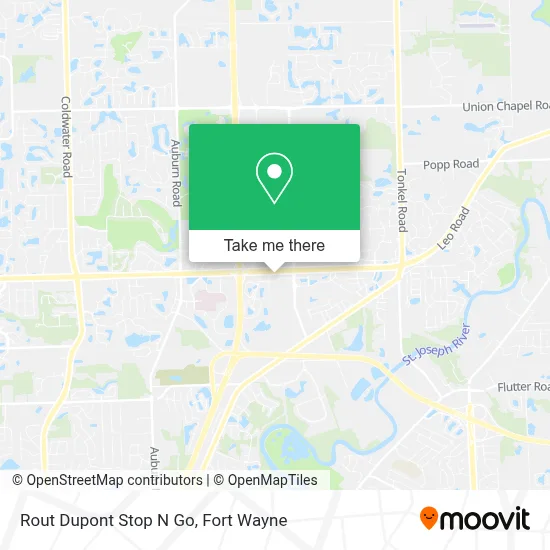 Rout Dupont Stop N Go map