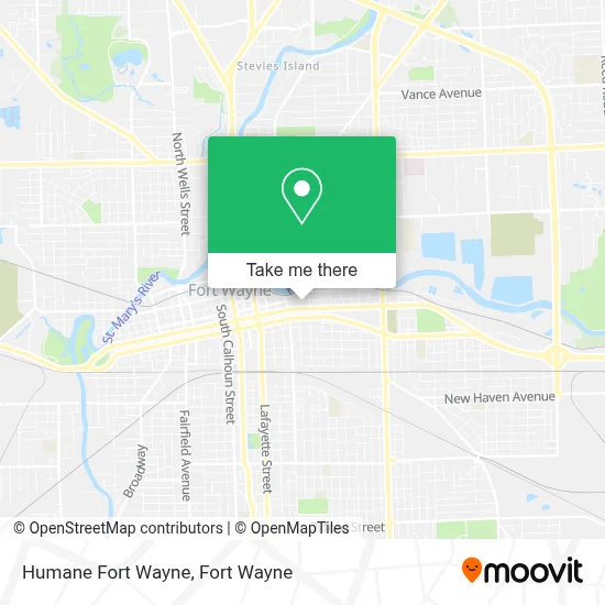 Humane Fort Wayne map