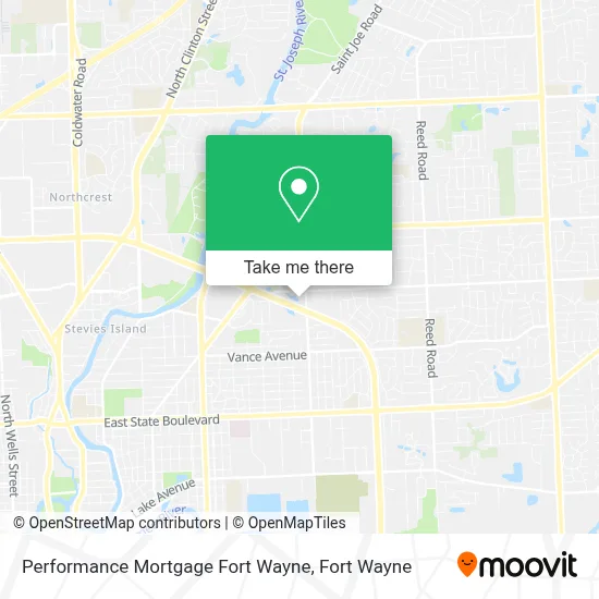 Performance Mortgage Fort Wayne map