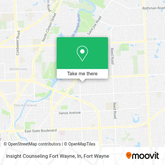 Insight Counseling Fort Wayne, In map