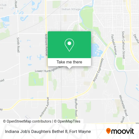 Indiana Job's Daughters Bethel 8 map