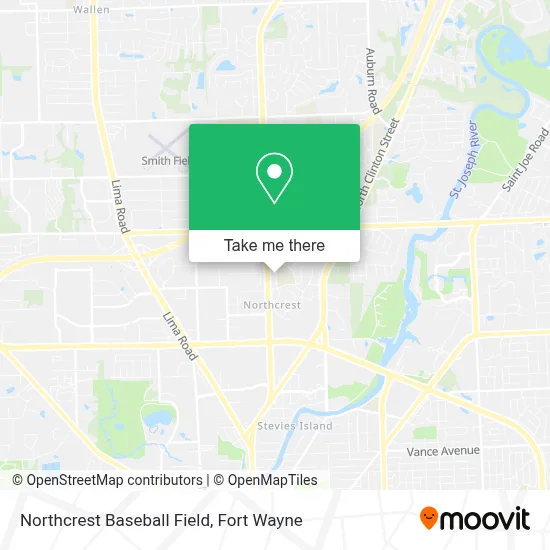 Northcrest Baseball Field map