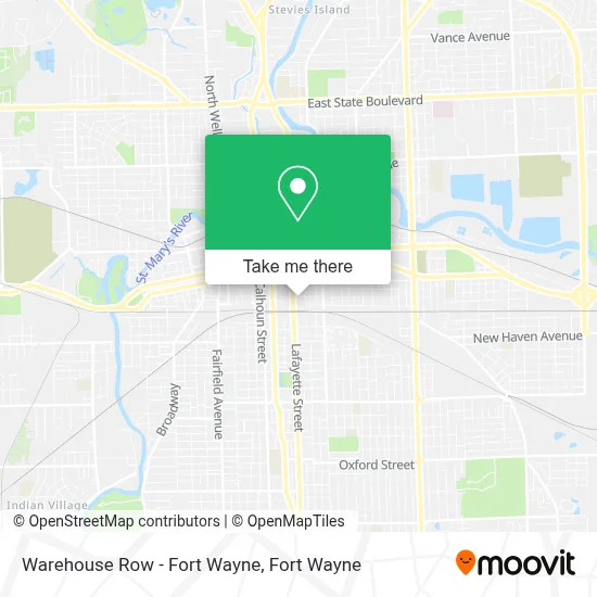 Warehouse Row - Fort Wayne map