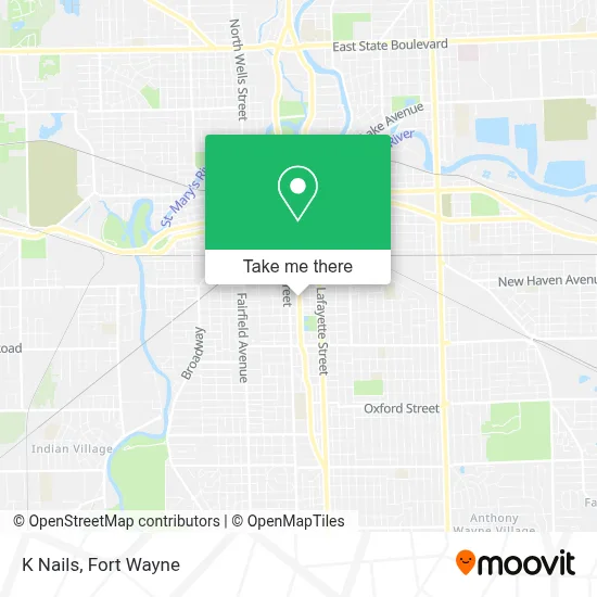 K Nails map