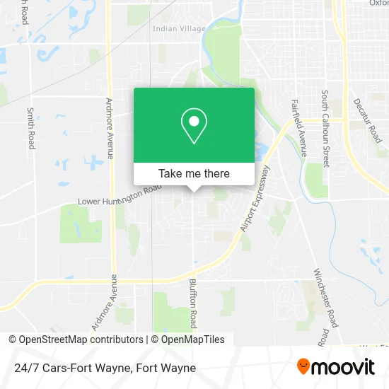 24/7 Cars-Fort Wayne map
