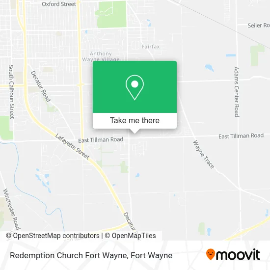 Redemption Church Fort Wayne map