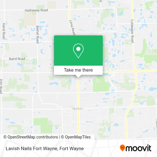 Lavish Nails Fort Wayne map