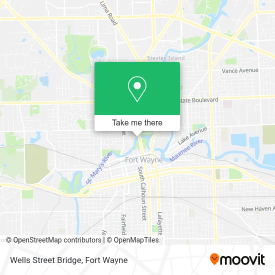 Wells Street Bridge map