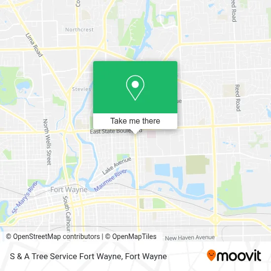 S & A Tree Service Fort Wayne map