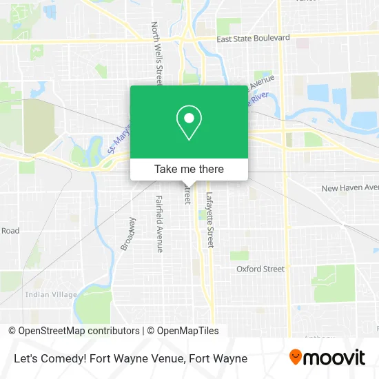 Let's Comedy! Fort Wayne Venue map