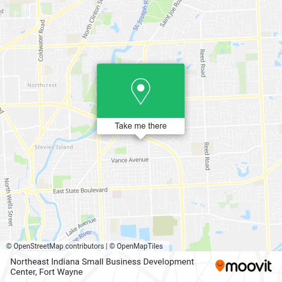Northeast Indiana Small Business Development Center map