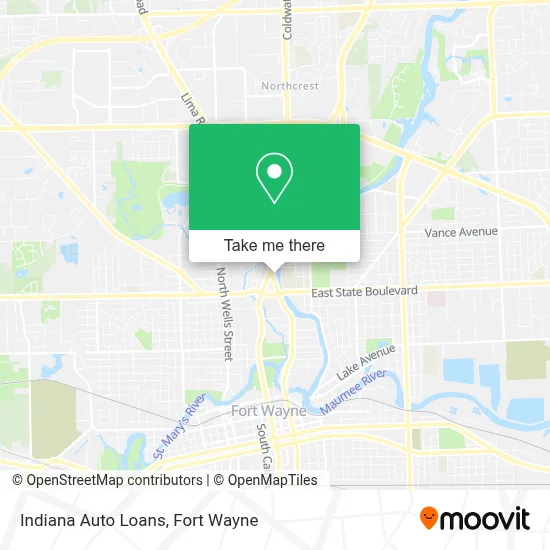 Indiana Auto Loans map