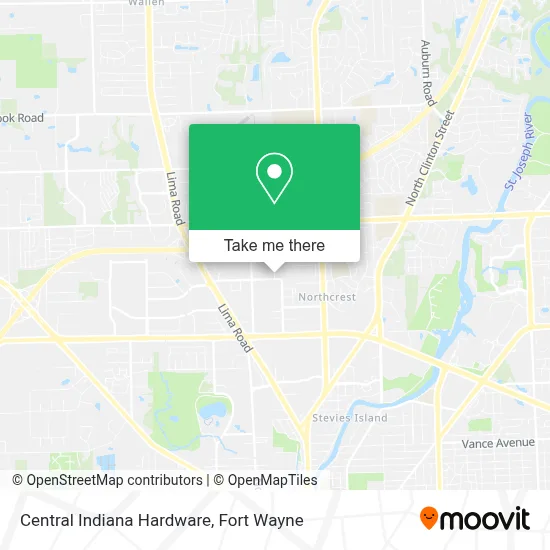 Central Indiana Hardware map